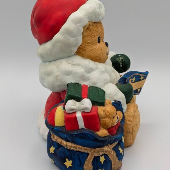 Enesco Chapeau Noelle Santa Bear with Toy Sack 1994 - Picture 2 of 8